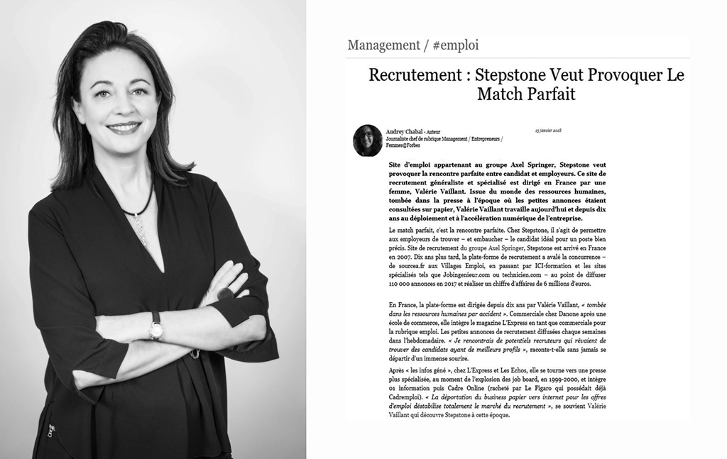 Valérie Vaillant, DG France StepStone dévoile sa stratégie… à Forbes