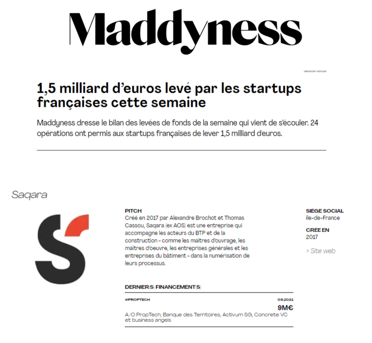 PropTech : AOS devient Saqara et lève 9 millions d’euros